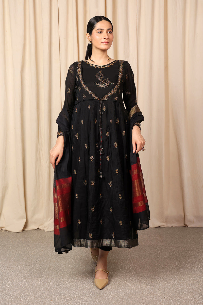 Generation - Regal Anarkali - Cotton - Black - 2 Piece