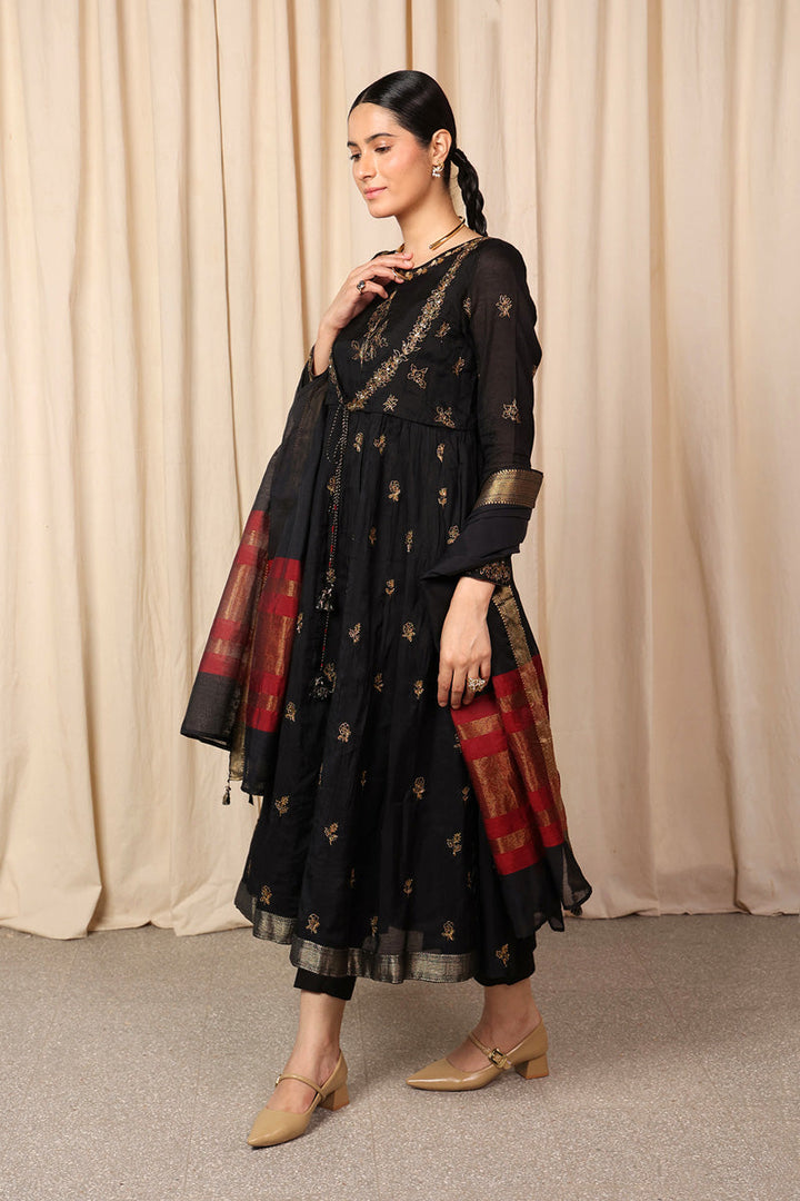 Generation - Regal Anarkali - Cotton - Black - 2 Piece