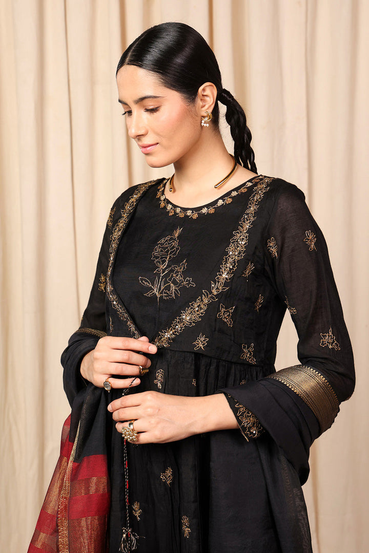 Generation - Regal Anarkali - Cotton - Black - 2 Piece