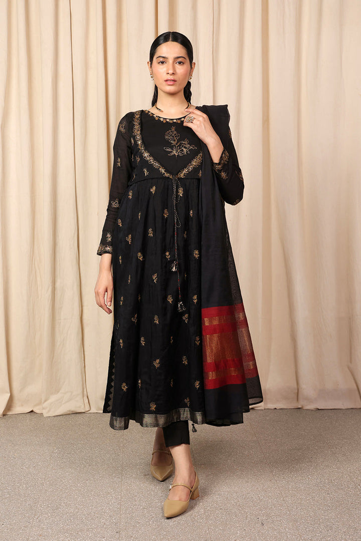 Generation - Regal Anarkali - Cotton - Black - 2 Piece