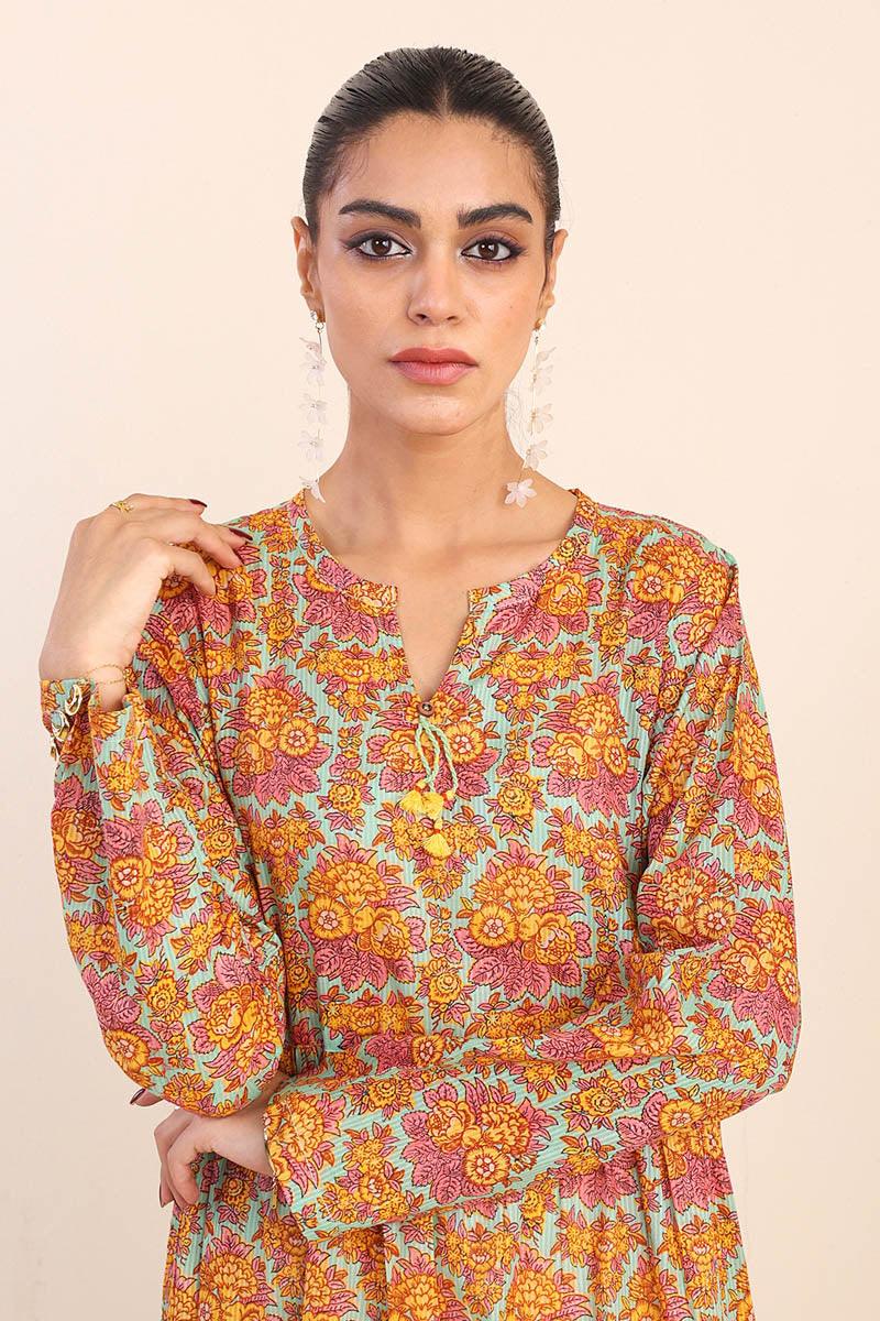 Generation - Rumaal Tiered Dress - Sea Green - Lawn - 1 Piece