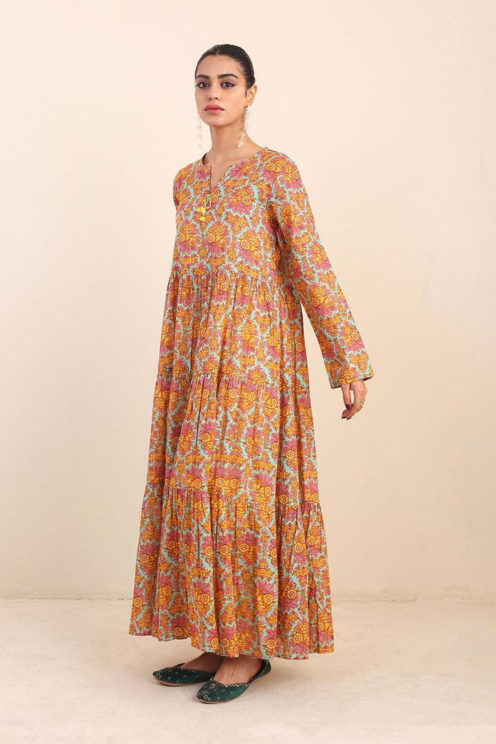 Generation - Rumaal Tiered Dress - Sea Green - Lawn - 1 Piece