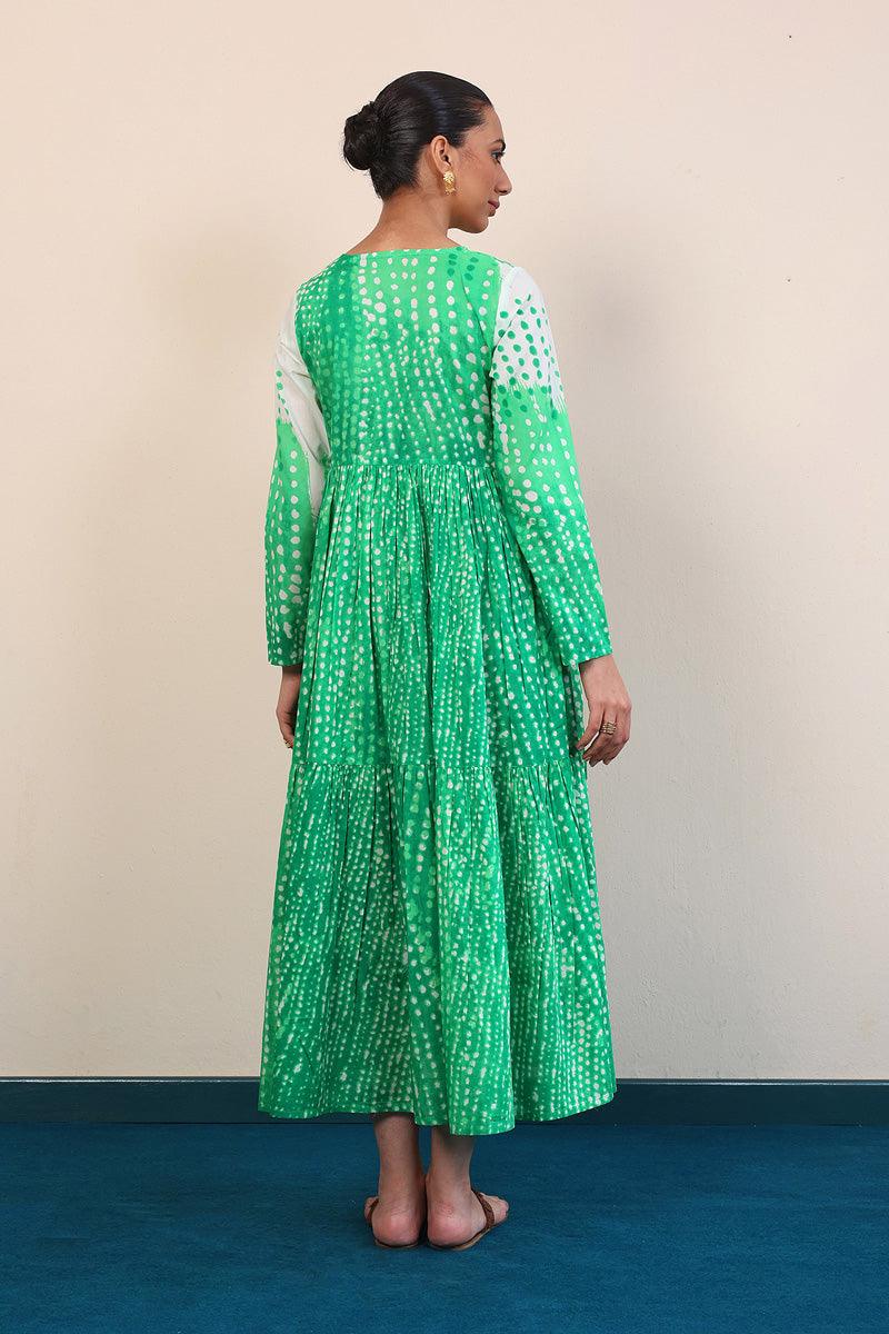Generation - Slash Tiered Dress - Red - Lawn - 1 Piece