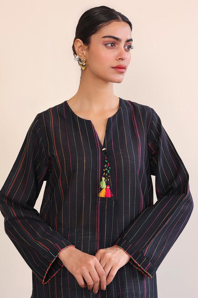 Generation - Tinka Kurta - Black - Lawn - 1 Piece