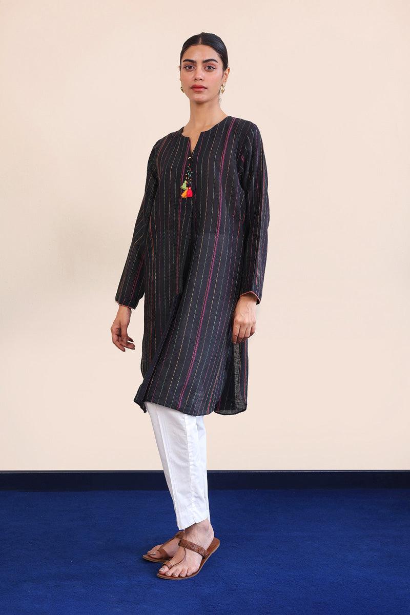Generation - Tinka Kurta - Black - Lawn - 1 Piece