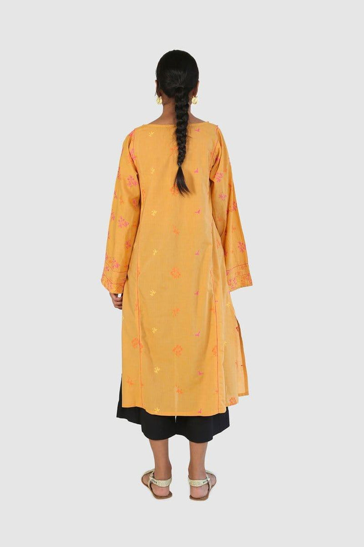 Generation - Yellow Doodling Kurta - Cambric Cotton - 1 Piece
