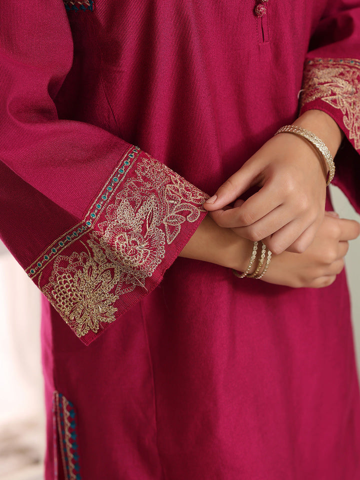 Oaks Embroidered Cotton Silk Co-ord set Atishi 2 Piece