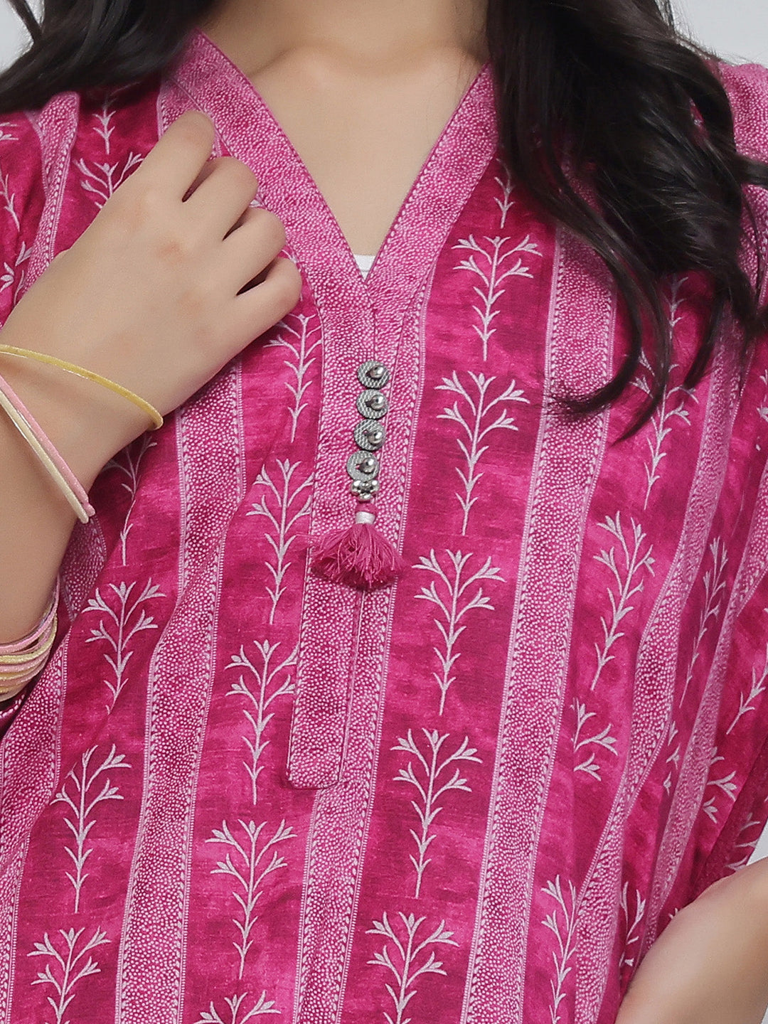 Oaks - Embroidered Lawn Suit For Girl - Magenta - 2 Piece