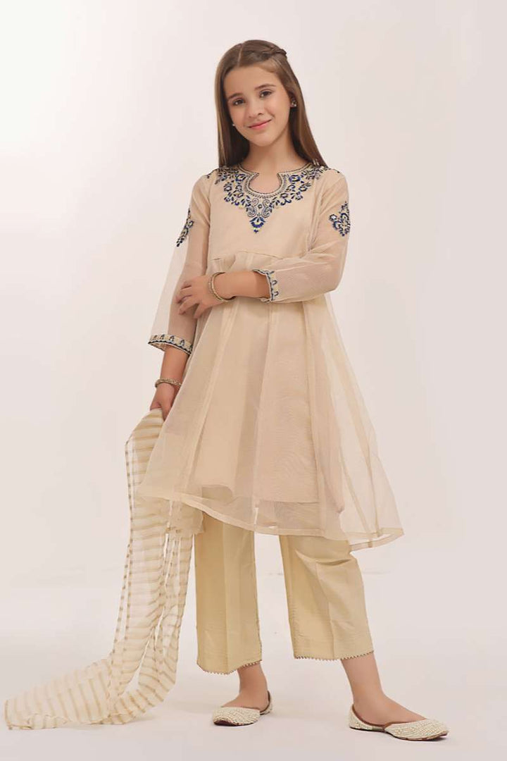 Oaks - Embroidered Suit Pret Masoori Golden  - 3 Piece