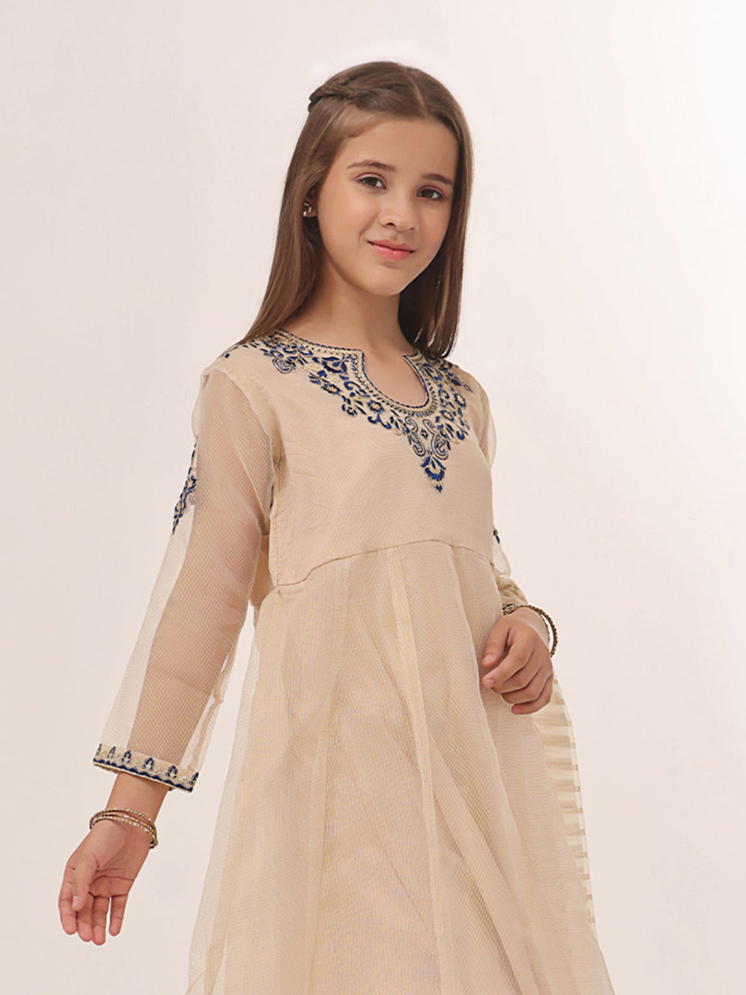 Oaks - Embroidered Suit Pret Masoori Golden  - 3 Piece