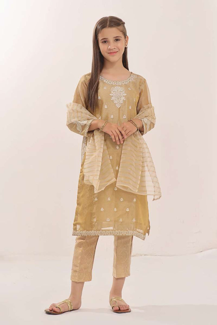 Oaks - Embroidered Suit Pret Zari Golden  - 3 Piece