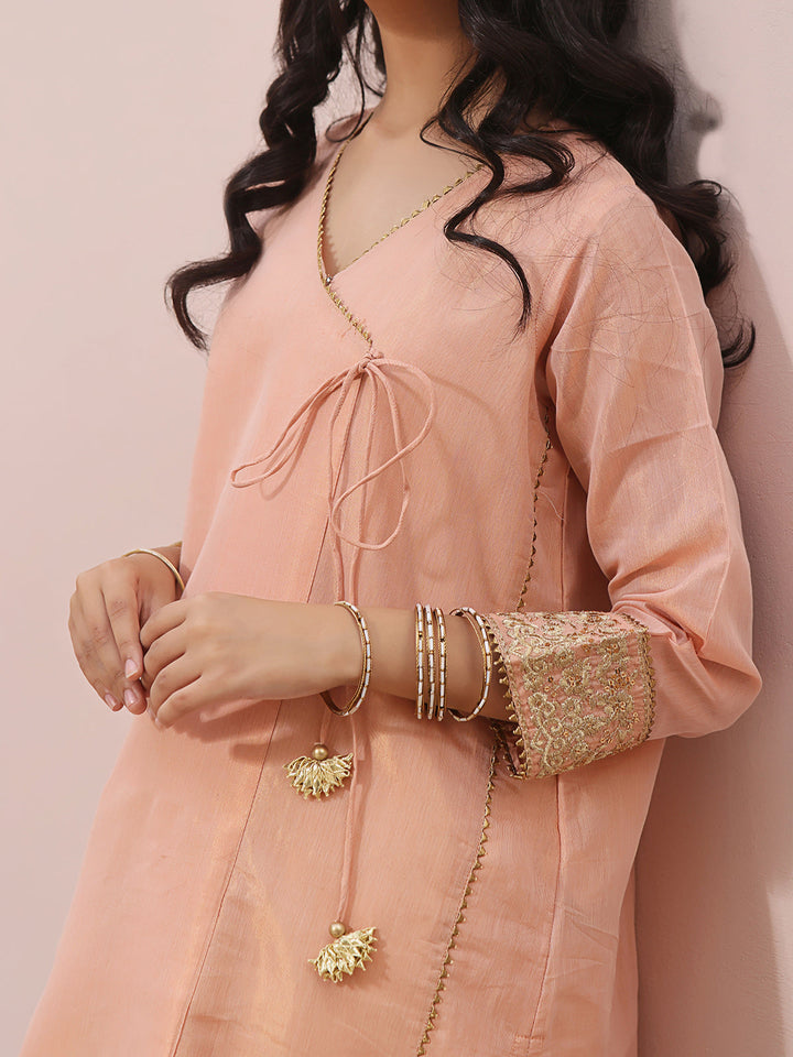 Oaks - Fancy Pret Kurti Masoori Peach  - 1 Piece