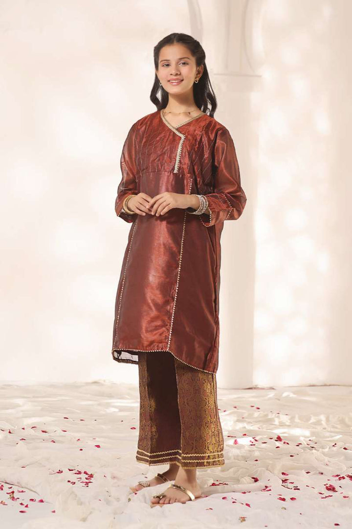 Oaks - Fancy Pret Kurti Masoori Maroon  - 1 Piece