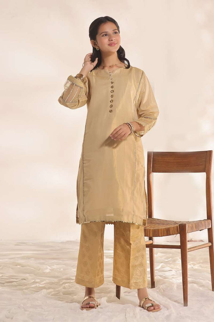 Oaks - Fancy Pret Kurti Masoori Golden  - 1 Piece