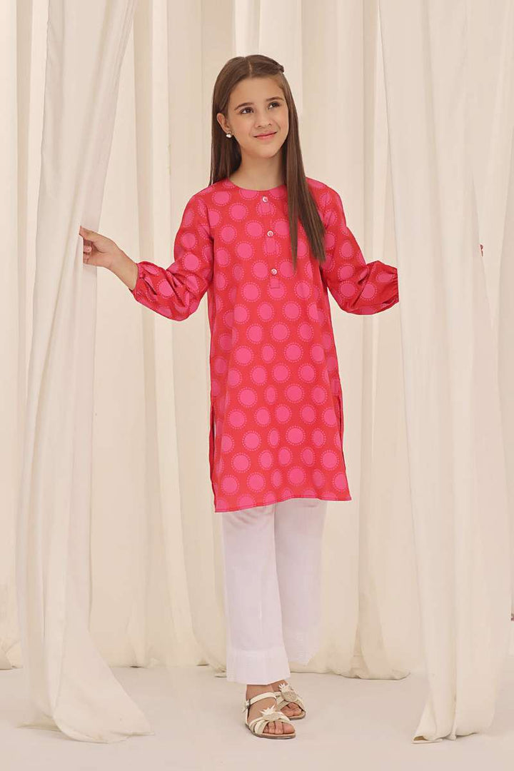 Oaks - Printed Pret Kurti Cotton Dark Orange  - 1 Piece