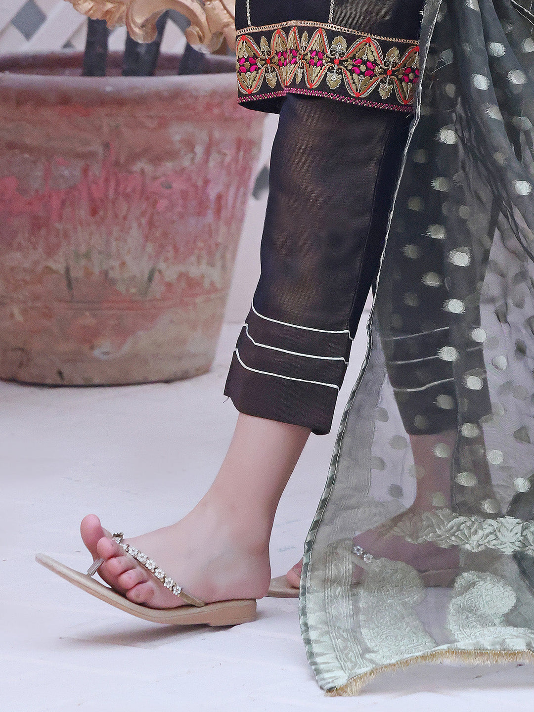 Oaks - Girls' Dark Brown Masoori Trouser  - 1 Piece