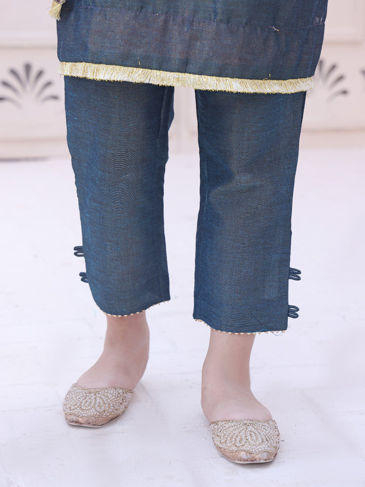 Oaks - Girls' Navy Blue Masoori Trouser  - 1 Piece