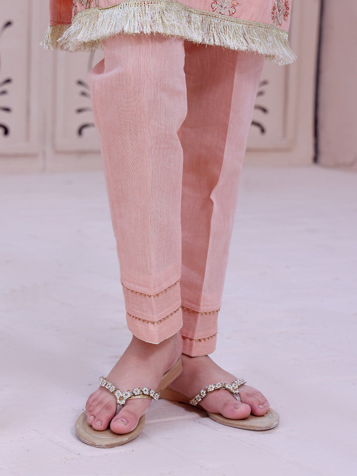 Oaks - Girls' Peach Masoori Trouser  - 1 Piece