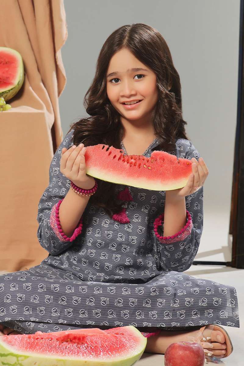 Oaks - Printed Pret Shirt Trouser Dobby Navy Blue  - 2 Piece