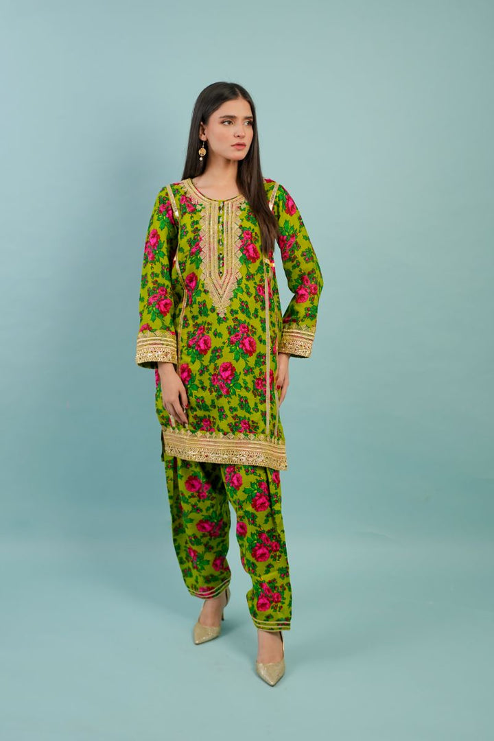 Gul E Noor- Blouche Vol 1 - Green - Acrylic - 2 Piece