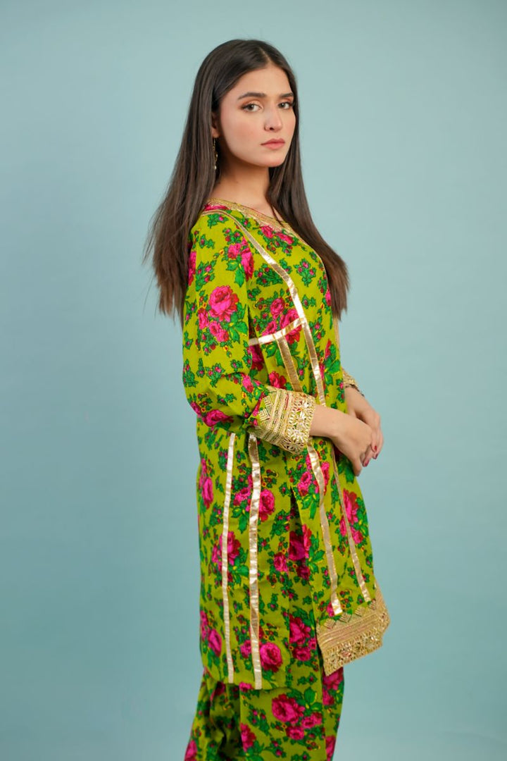 Gul E Noor- Blouche Vol 1 - Green - Acrylic - 2 Piece