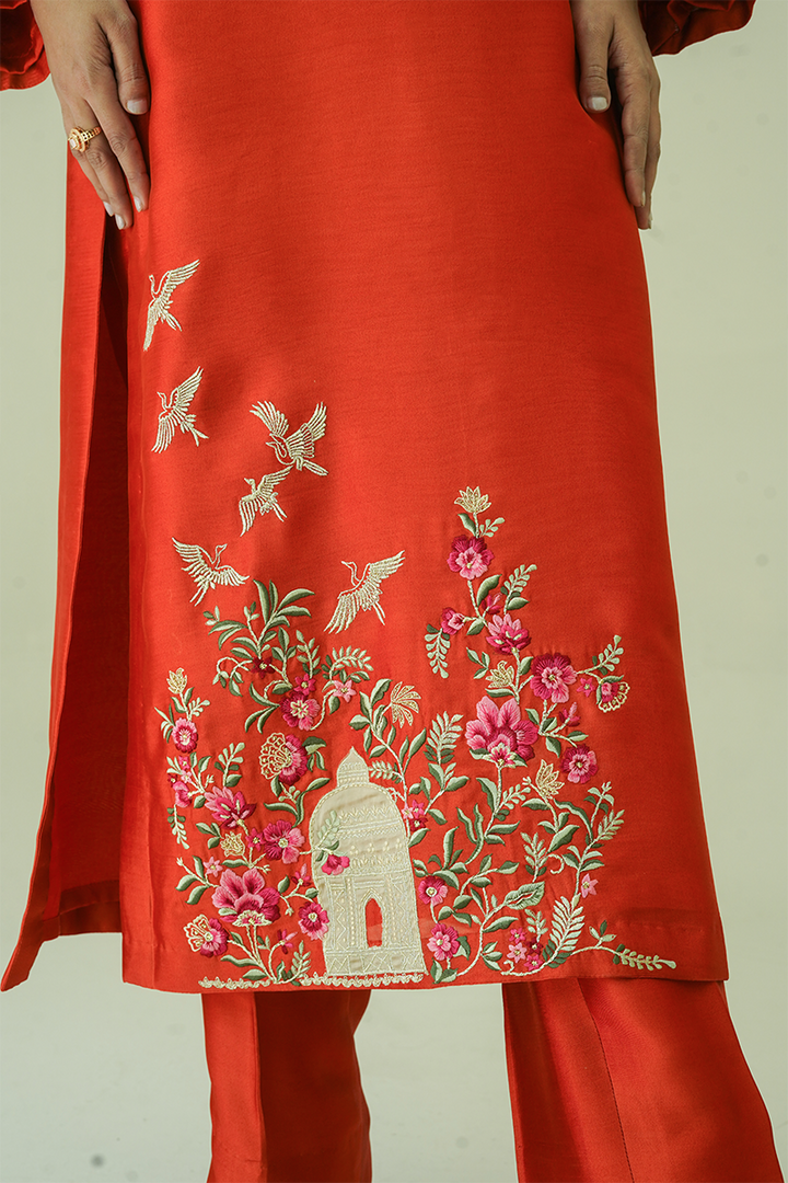 Gul E Noor - Janan - Rust - Pure Sheesha Silk - 3 Piece