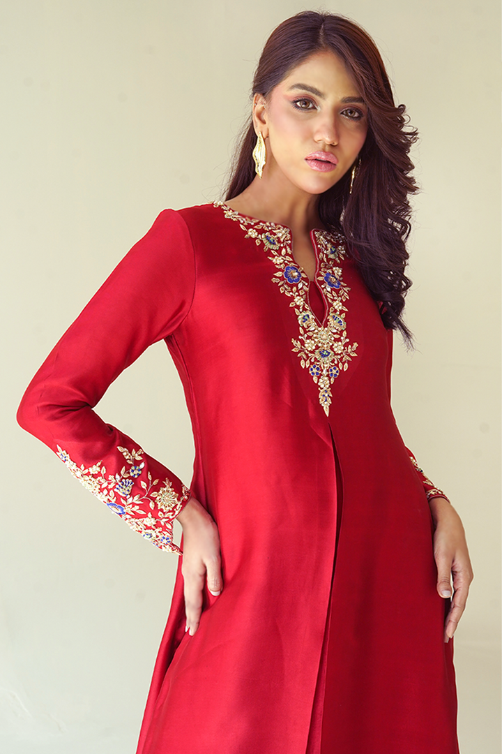Gul E Noor - Kanzil - Red - Pure Sheesha Silk - 3 Piece