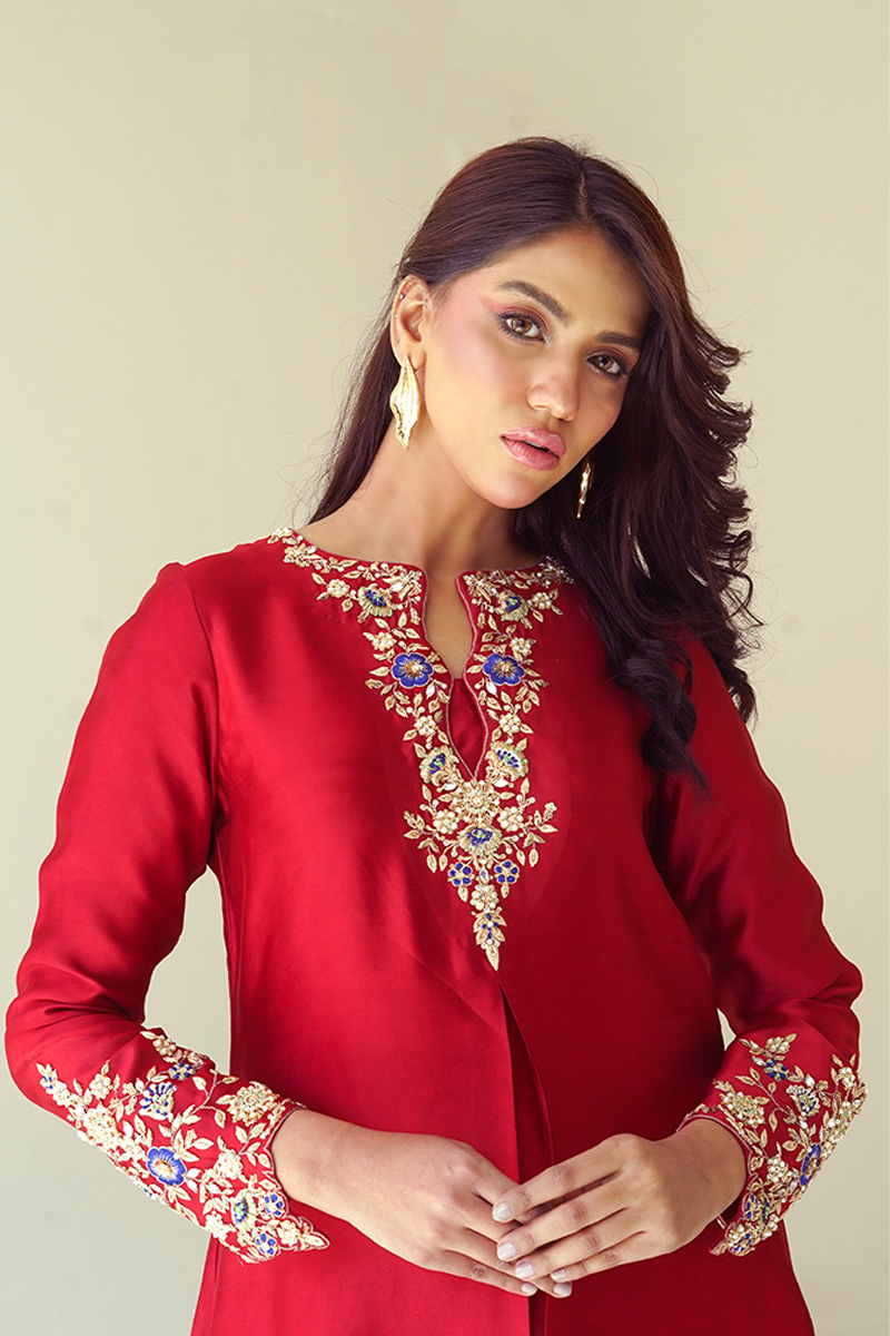 Gul E Noor - Kanzil - Red - Pure Sheesha Silk - 3 Piece