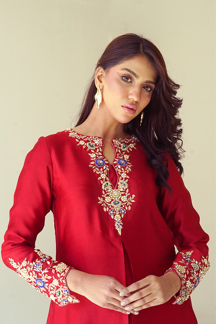 Gul E Noor - Kanzil - Red - Pure Sheesha Silk - 3 Piece