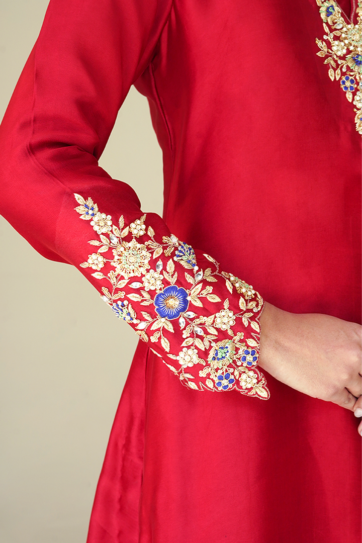 Gul E Noor - Kanzil - Red - Pure Sheesha Silk - 3 Piece