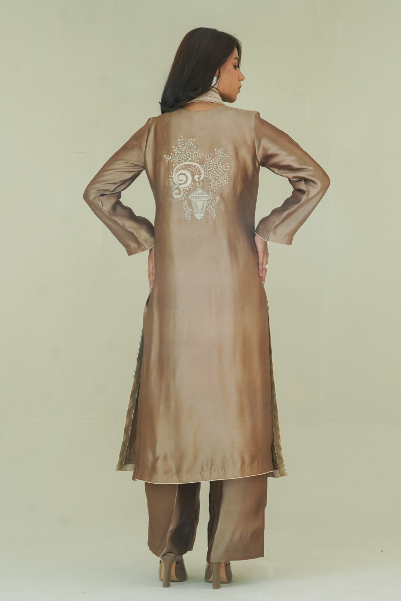 Gul E Noor - Mahi - Brown - Pure Sheesha Silk - 3 Piece