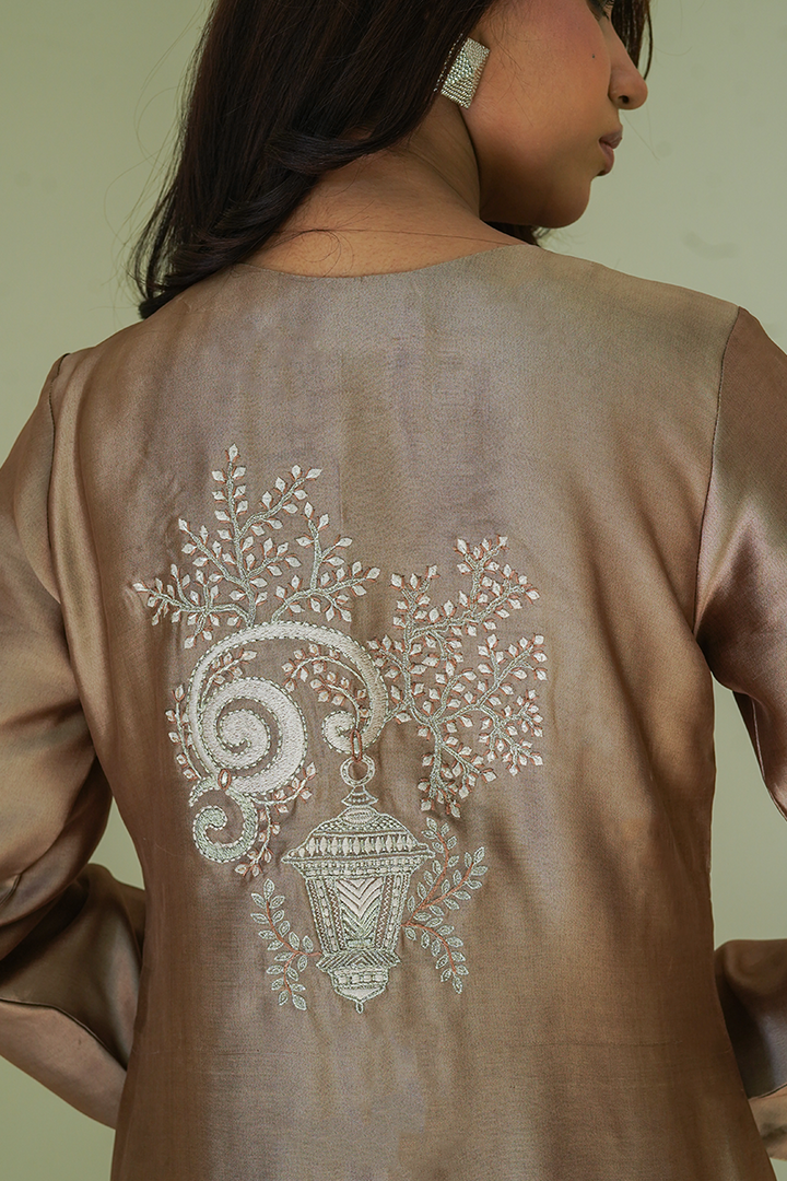 Gul E Noor - Mahi - Brown - Pure Sheesha Silk - 3 Piece