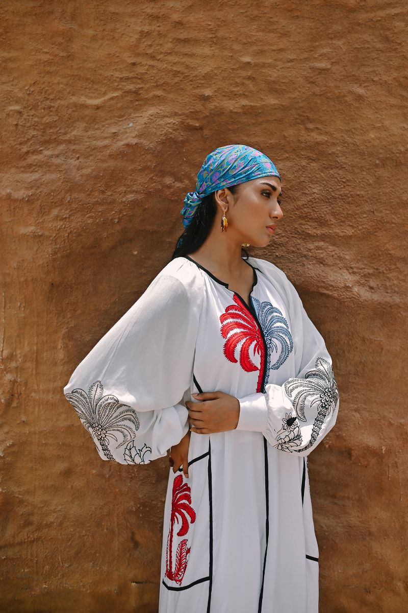 Gul E Noor - Palmae - White - Bamberg Cotton - 2 Piece