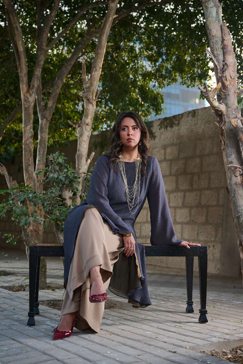 Gulabo - Blended Layla Set For Women - Grey / Brown - 2 Piece
