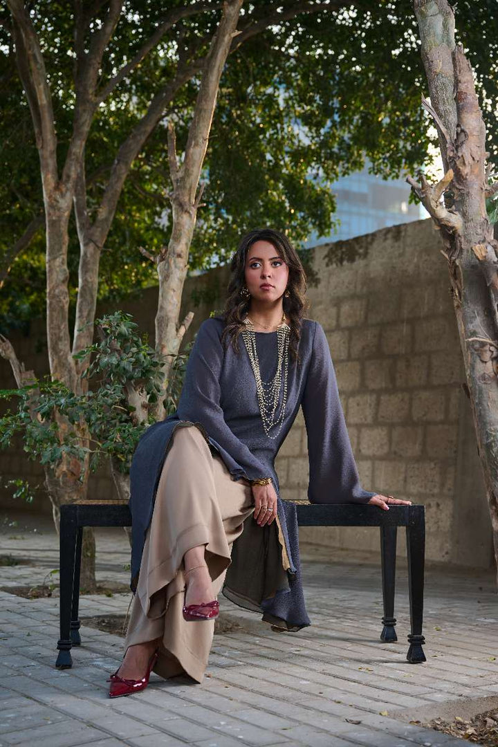 Gulabo - Blended Layla Set For Women - Grey / Brown - 2 Piece