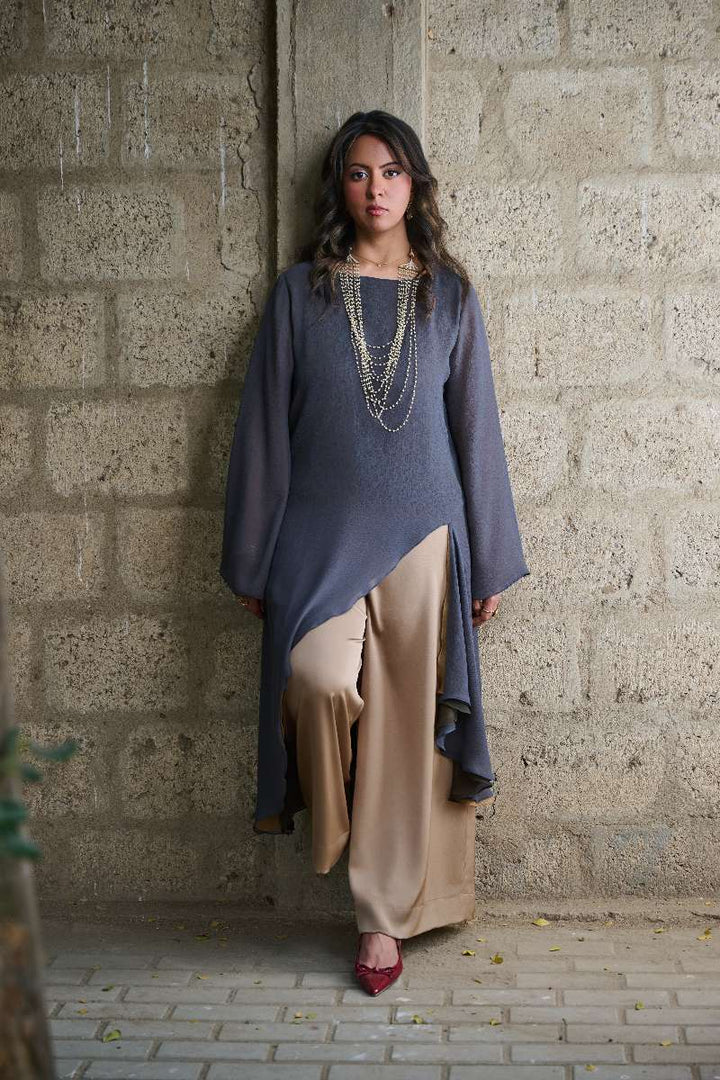 Gulabo - Blended Layla Set For Women - Grey / Brown - 2 Piece