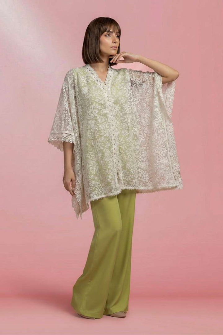 Gulabo - Embroidered Net Luna Jacket For Women - Ecru - 1 Piece