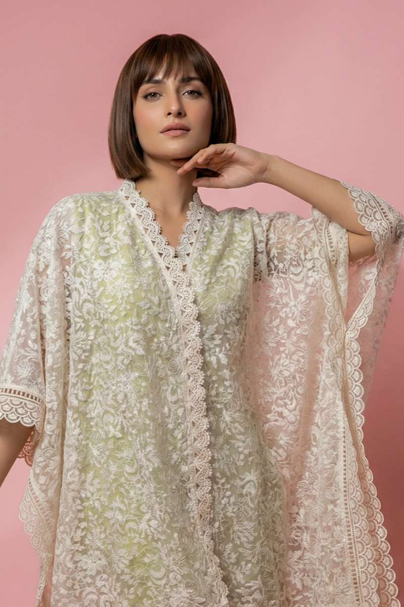 Gulabo - Embroidered Net Luna Jacket For Women - Ecru - 1 Piece