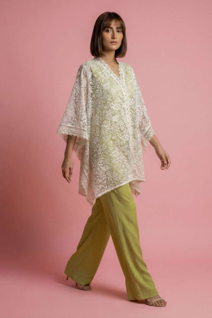 Gulabo - Embroidered Net Luna Jacket For Women - Ecru - 1 Piece