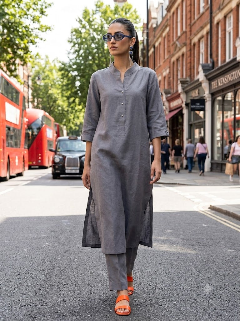 Gulabo Mehr Set Suit Grey 2 Piece