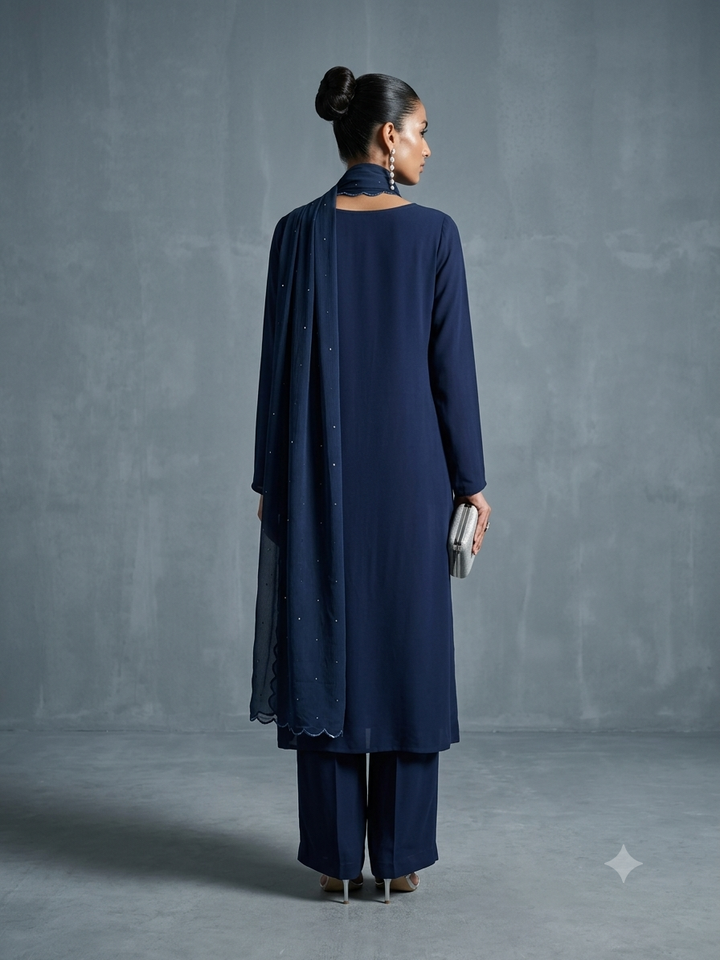 Gulabo Midnight Veil Suit Blue 3 Piece