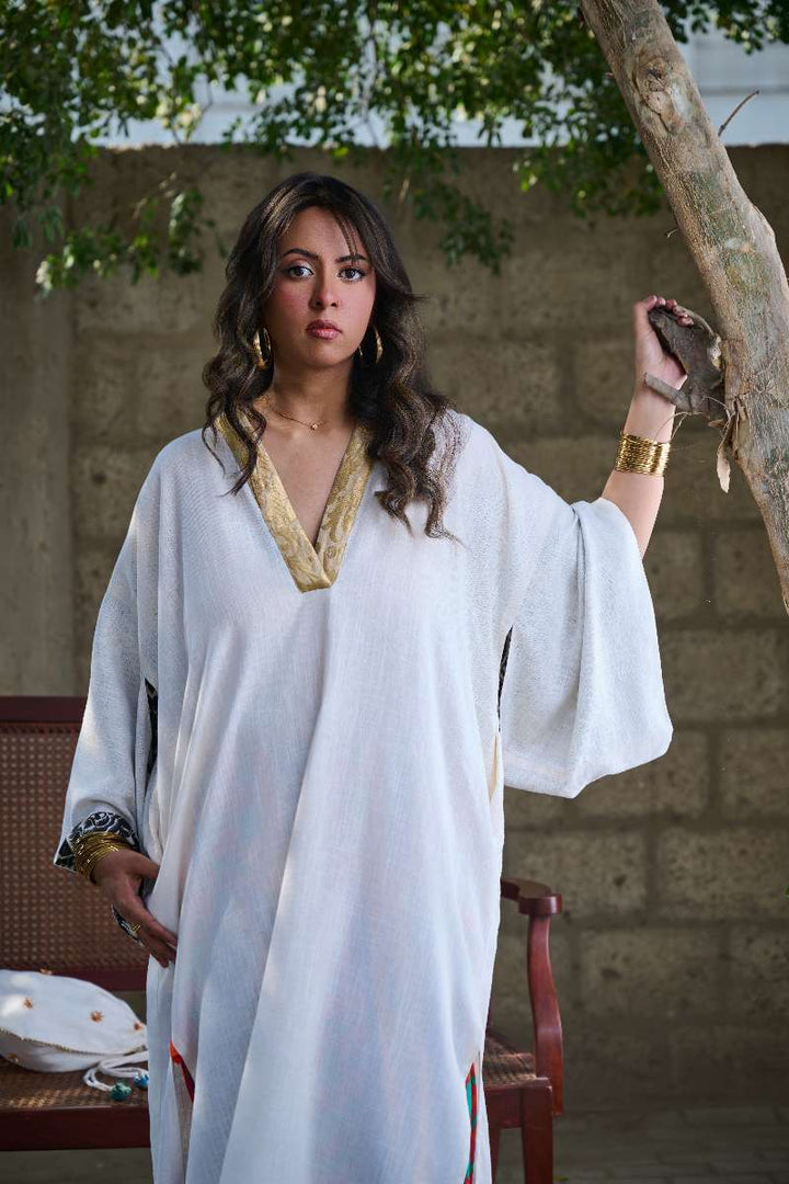 Gulabo - Pure Irish Rangrez Tunic For Women - Ecru - 1 Piece
