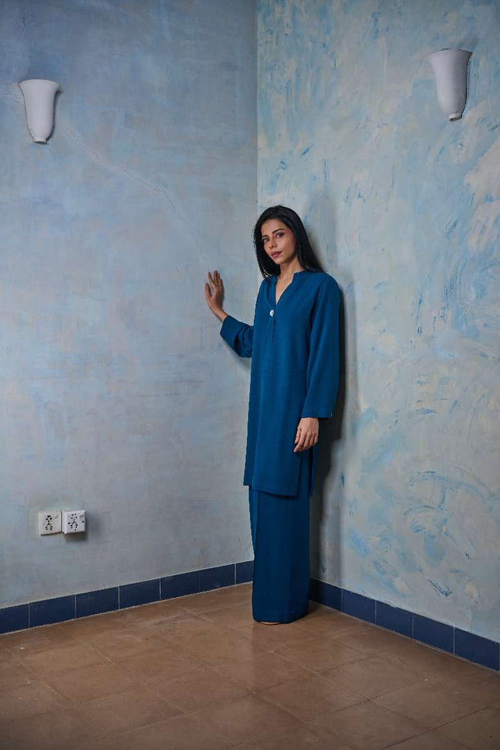 Gulabo - Aqua - Blended Heavy Crepe - Teal - 2 Piece