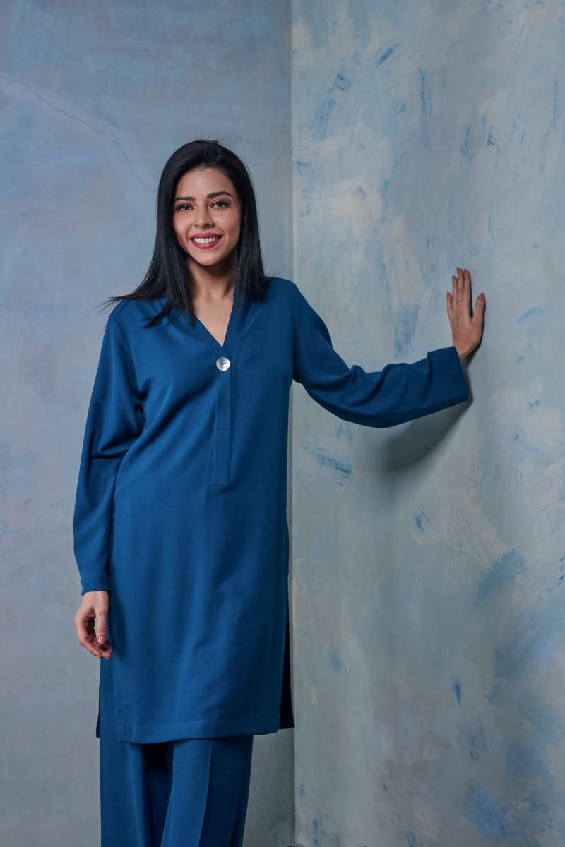 Gulabo - Aqua - Blended Heavy Crepe - Teal - 2 Piece