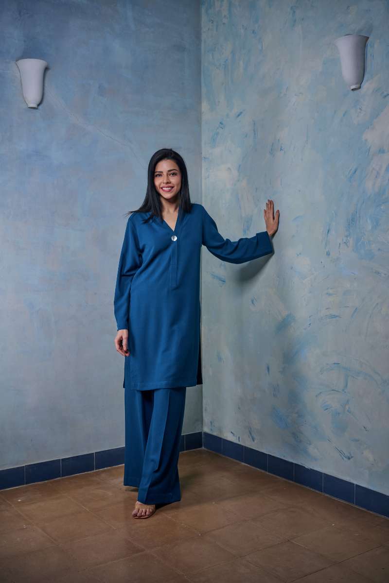 Gulabo - Aqua - Blended Heavy Crepe - Teal - 2 Piece