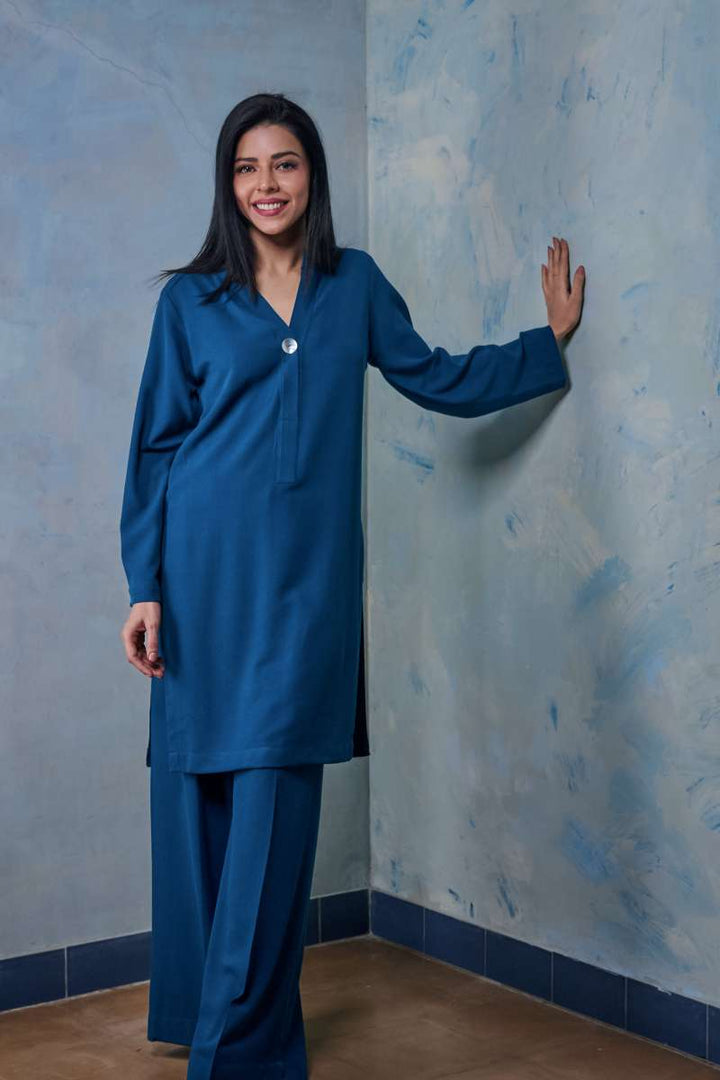 Gulabo - Aqua - Blended Heavy Crepe - Teal - 2 Piece