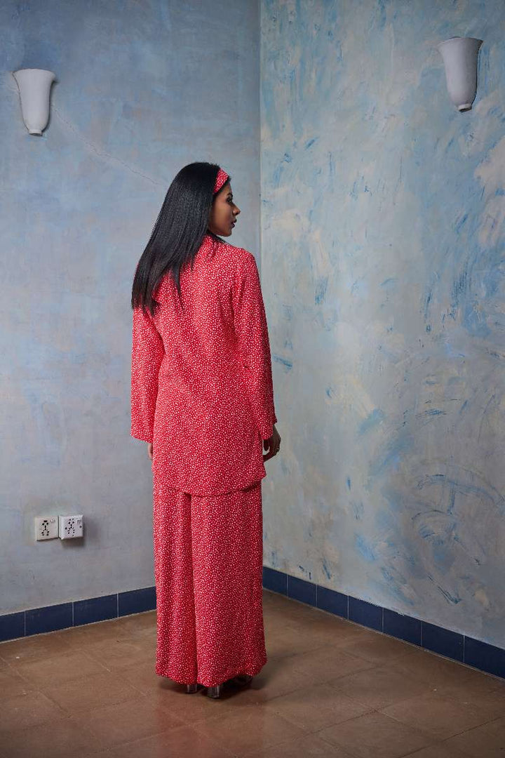 Gulabo - Cherry Crush - Blended Heavy Crepe - Red/White - 2 Piece