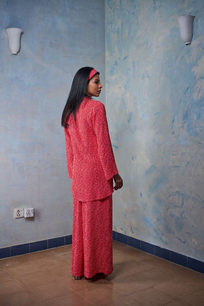 Gulabo - Cherry Crush - Blended Heavy Crepe - Red/White - 2 Piece