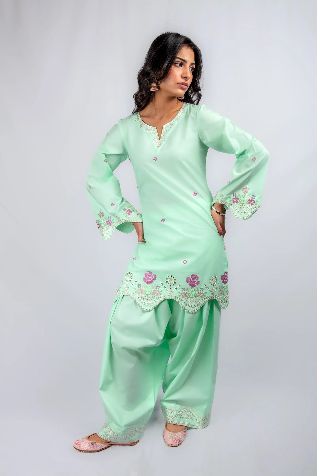 Gulenoor Mint Boulevard Suit Green 2 Piece