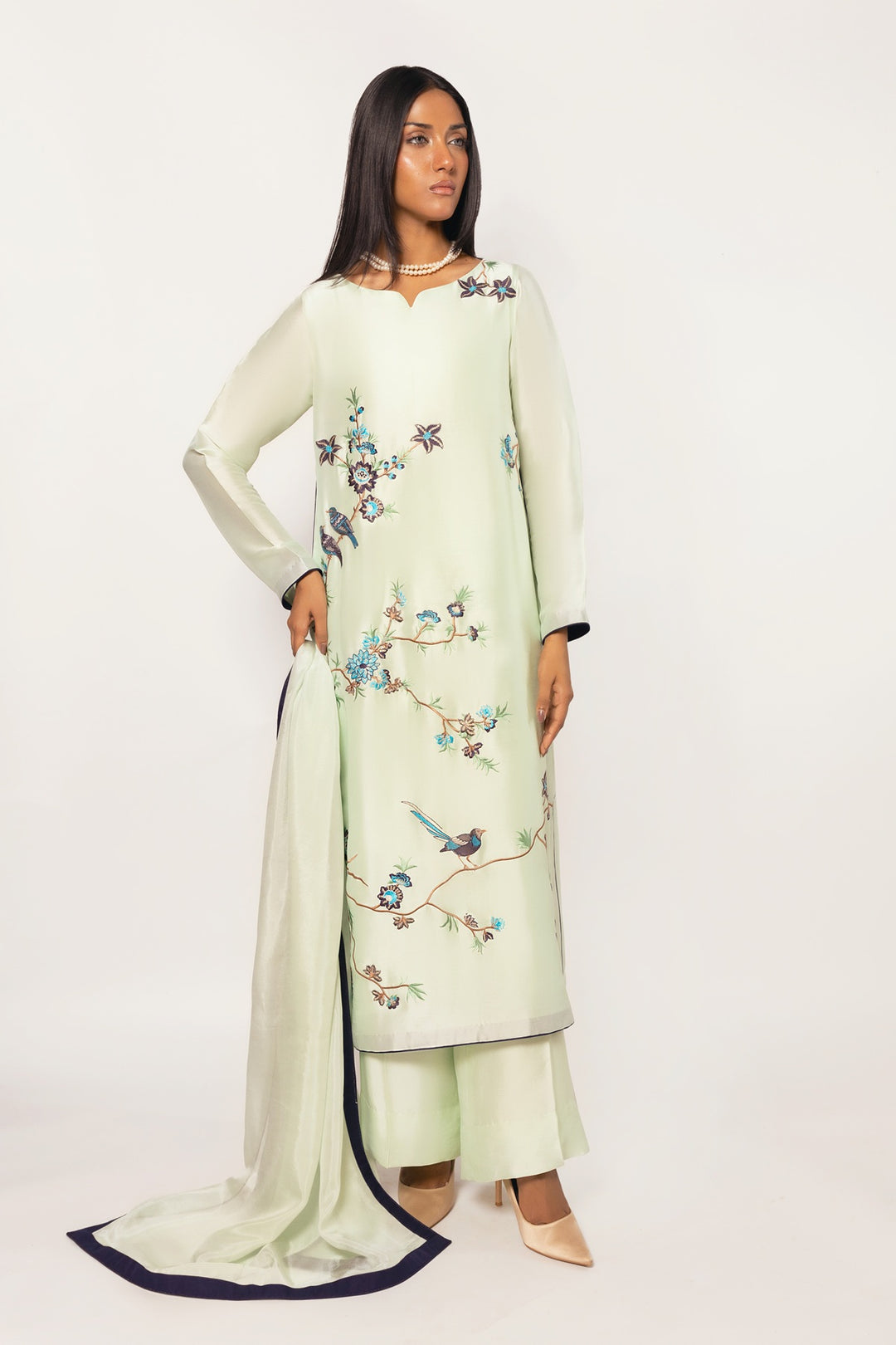 Gulenoor The Jade Oasis Suit Frosted Mint 3 Piece